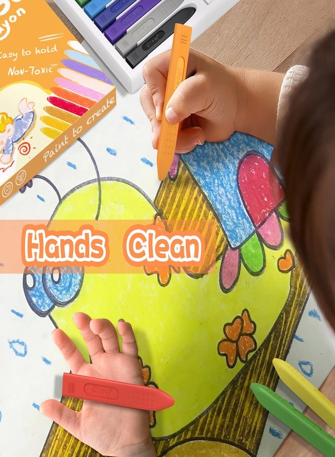MASSRT Triangle Jumbo Crayons for Toddlers, 18 Colors Mess Free Unbreakable Crayon Gifts, Easy to Hold Washable Crayons for Kids, Safe Coloring Gifts for Babies and Children - Image 4